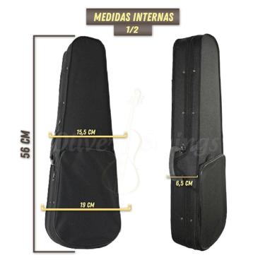 Imagem de Estojo Violino Gota 4/4 Ou 3/4 Ou 1/2 Alça Ombro Suporte A