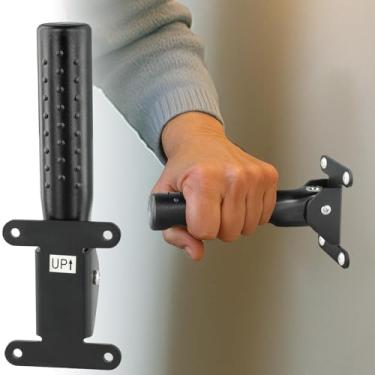 Imagem de SavvyBloom Barras de apoio para chuveiro de parede, banheira para idosos, alça auxiliar de porta de escada para idosos, barras de apoio que não atrapalham, mantenha-se estável (parede preta)