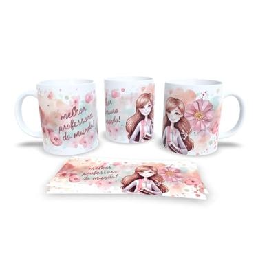 Imagem de Caneca branca dia dos professores floral (14101)