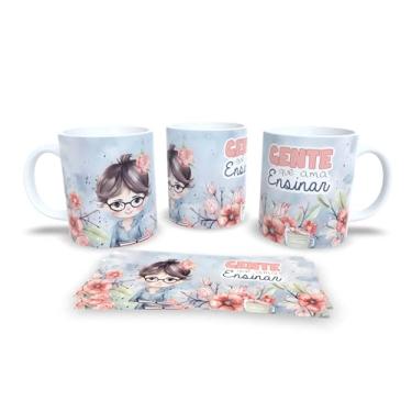 Imagem de Caneca branca dia dos professores floral (14100)