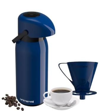 Imagem de Garrafa Térmica 1,8 Litro Verona + Suporte Filtro Coador (Azul)