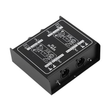 Imagem de Kokiya Caixa de áudio passiva Direct Box Di Direct Unit XLR de 6,35 mm com injeção de alta impedância para músicos iniciantes e gravações em estúdio, Dobro