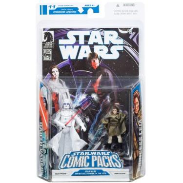 Imagem de Star Wars Clone Wars Action Figure Comic 2-Pack Dark Horse: Infinites Return of the Jedi 3/4: White Vader and Princess Leia (Sniper)