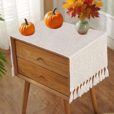 Imagem de yuboo Caminho De Mesa Estilo Boho Para Quarto, 36 Polegadas, Curto, Pequeno, Fazenda, Rústico, Cômoda, Criado-Mudo, Lateral, Decoração Primavera E Páscoa