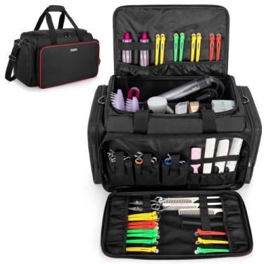 Imagem de Bolsa de cabeleireiro de grande capacidade Barber Case BAFASO preta