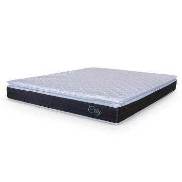 Imagem de Colchão Casal Molas Ensacadas City Pillow Top 138x188x23cm Hellen Pret/branc
