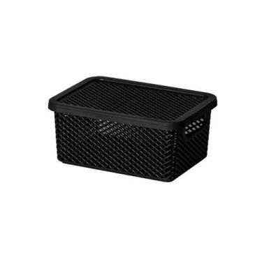 Imagem de Cesto Linea Organizador Com tampa e Alça 18 cm - Paramount 3, Preto