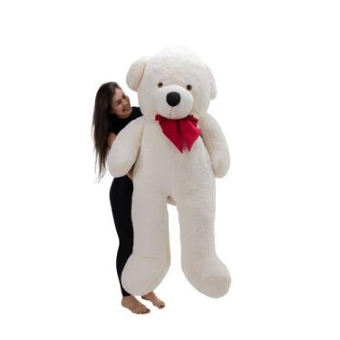 Imagem de Urso Teddy de Pelúcia Grande 1,40 Metro Gigante - LuckBaby, Baunilha