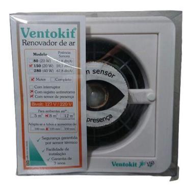 Imagem de Exaustor Renovador Ar C/sensor 150 A 8m² Bivolt Ventokit Wdb - Westafl