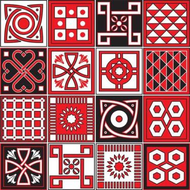 Imagem de Adesivo de Azulejo - Ladrilho Hidráulico - 15cm x 15cm - 16un - 364Azm