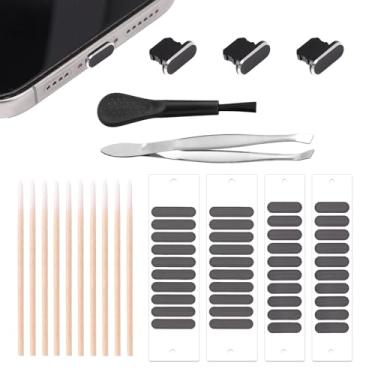 Imagem de Conjunto Tampões Poeira para iPhone, 4un Tampas Antipoeira Porta Carregamento com Capas Alto-Falantes para iPhone Lightning Port 14 13 12 11 Pro Max SE XS Max/XS/XR/X 8 7 iPad Air Mini