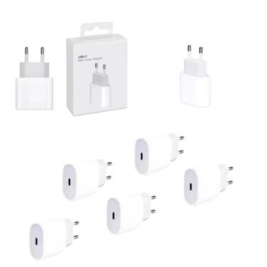 Imagem de Kit 5 Unidades de Fonte Carregador Tomada TURBO !!! Tipo C 20W - Power