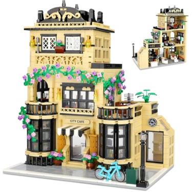 Imagem de TOY PLAYER - Conjunto de Blocos Construção Café da Cidade - 1443 Peças - Compatível com Lego City House - Arquitetura Modular Edifício de Três Andares para Adultos