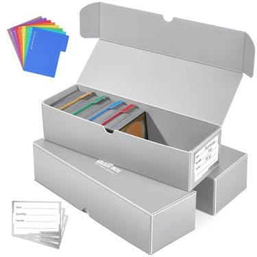 Imagem de Fabmaker Trading Card Storage Box, 3-Pack·1000 Count Card Storage Box with Dividers and Labels, Card Organizer for YuGiOh MTG TCG Magic and Collection, Trading Card Holder for Collector, 12 INCH