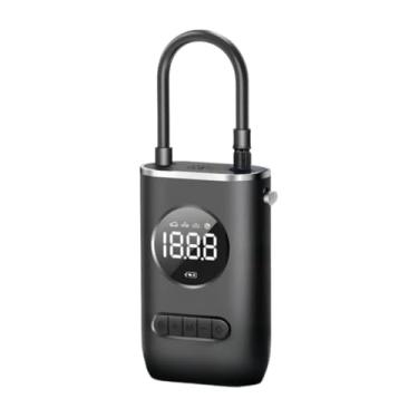 Imagem de Compressor de ar portátil digital de 12 V com lanterna LED para encher pneus de carros, motocicletas e bicicletas