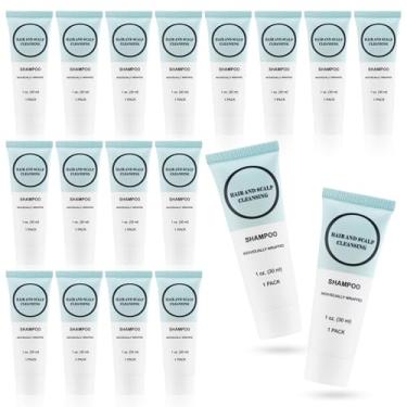 Imagem de Shampoo tamanho viagem, embalagem individual, 30 ml, mini conjunto de gel de xampu para uso único, conjunto de artigos de higiene pessoal para homens e mulheres, para hotel/acampamento/férias/sem-teto