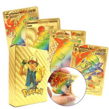 Imagem de Cartas de Pokemon Lote 55 Cartinhas Sem Repetição de Cards, Ouro rainb