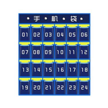 Imagem de YWJLQH Bolsa para suporte de celular, bolsa de armazenamento, suporte de parede numerado para pendurar na porta, bolso para sala de aula, organizador de, 24 Bolsos 67 X66cm