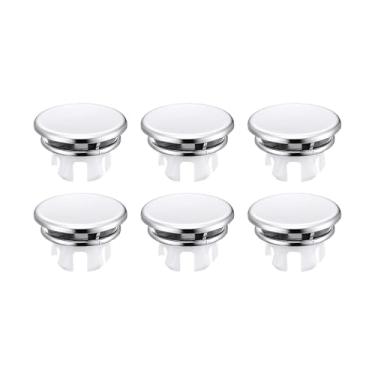 Imagem de Wswqop 6x Anel de transbordamento de pia, guarnição de pia, orifício de inserção, tampa de transbordamento para cozinha, Prata