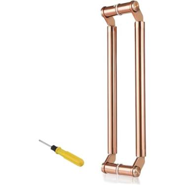 Imagem de Maçaneta De Puxar Porta De Pé Inclinado De Aço Inoxidável, Maçaneta De Porta De Celeiro Resistente Dupla Face Com Ferramentas, Barra De Alça De Chuveiro Grande Deslizante, Gold, 120 cm (47")
