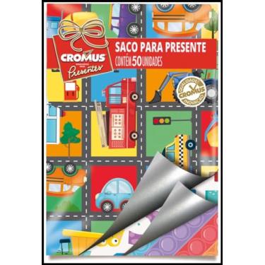 Imagem de Saco Para Presente Cromus Embalagens Com Acabamento Metalizado E Perolizado Na Estampa Infantil Sortido - Tamanho 25x37 Cm C/ 50 Unidades