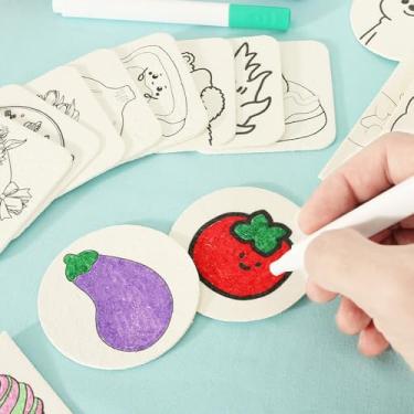 Imagem de DJAPWPX Kit de pintura de textura de espuma mágica, 37 peças, kit criativo de pintura 3D, kit de pintura mágica inchada, seguro, faça você mesmo, conjunto de materiais de arte com pincel de água para