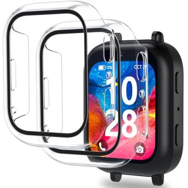 Imagem de ottpluscase Pacote com 2 capas transparentes para Bark Watch protetor de tela com vidro temperado 9H para crianças, capa protetora sensível ao toque geral para relógio Bark (transparente +