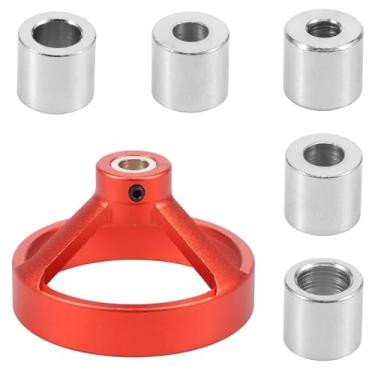 Imagem de Localizador de guia de perfuração vertical, gabarito de perfuração vertical 3 em 1 de liga de alumínio, posicionador de perfuração de ângulo reto para marcenaria, fixação de furo reto com 5 buchas de