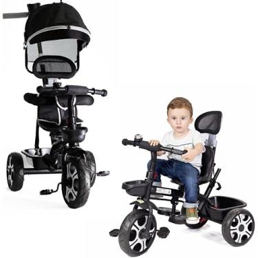 Imagem de Triciclo Infantil Confort Preto com Empurrador Removível – Segurança, Conforto e Estilo para Passeios ao Ar Livre