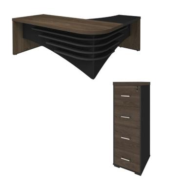 Imagem de Conjunto Escritório: Mesa Diretor LE 6099 + Arquivo 6105