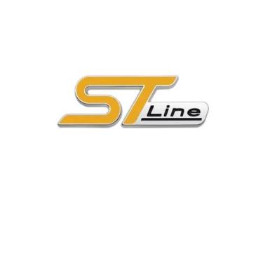 Imagem de Emblema Adesivo Cromado 3D Para Grade Dianteira De Carro Ford ST Line 