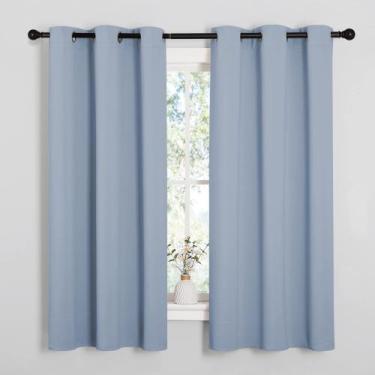 Imagem de Cortinas Blackout NICETOWN Vintage Blue 107 x 160 cm (1 par)