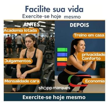 Imagem de Kit 5 Faixas Elásticas De Resistência Mini Band – Bandas De Exercício Para Pernas, Glúteos, Braços e Abdômen – Treino Funcional, Pilates, Yoga, Musculação e Fisioterapia – 5 Níveis de Intensidade.