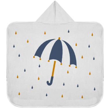 Imagem de Toalha Baby C/ Capuz Tecebem Estampada Kinder Zoe Cinza