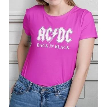 Imagem de Camiseta Camisa Adulto Feminina Masculina Algodão Banda de Rock AC DC 