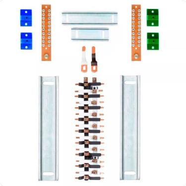 Imagem de Kit Barramento Bifásico Padrão Cemar 100A para 34 Circuitos com Termo 
