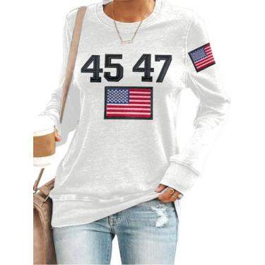 Imagem de Moletom Faithee Trump 2024 para President MAGA com capuz branco