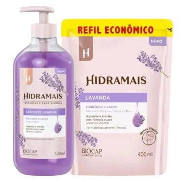 Imagem de Kit 1 Sabonete Lavanda 500ml 1 Refil Lavanda 400ml Hidramais