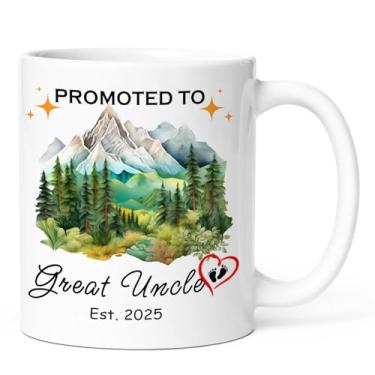 Imagem de KOXAME Caneca de café Promoted To Great Uncle Est 2025, presente revelador de bebê para ele, caneca de presente de tio novo para presentes de anúncio de gravidez (uncle2025)