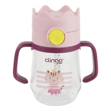 Imagem de Copo de Tritan Para Criança Coelinha Com Canudo Rosa - Clingo