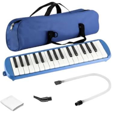 Imagem de Escaleta 32 Teclas De Sopro Com Bolsa Melódica mini teclado azul