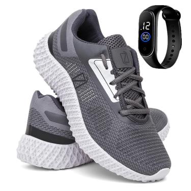 Imagem de Tênis Masculino de Corrida e Academia Super Leve e Confortável com Relógio-Masculino