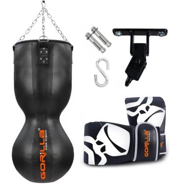 Imagem de Kit Saco De Pancada Profissional Oito + Luva Bate Saco Pro Treino + Suporte Articulado Gorilla-Unissex
