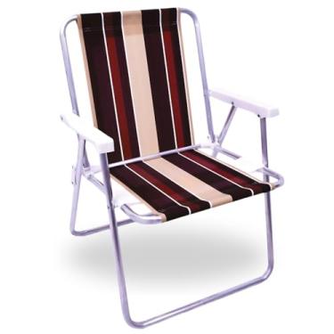 Imagem de Cadeira de Praia Jardim em Alumínio Resistência e Conforto para você Suporta Até 120kg Cores Variadas (Marrom)
