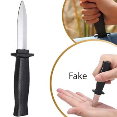 Imagem de Kit Faca Fake Canivete Retrátil Brinquedo + Sangue Spray 60 ml = 2 Produtos Fantasia Halloween