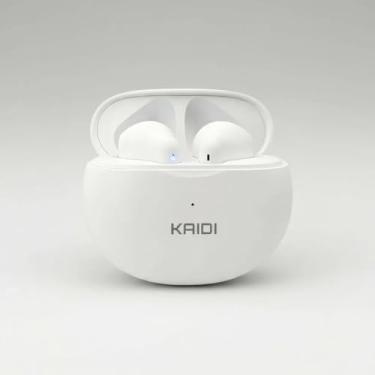 Imagem de Fones de Ouvido KAI DI 770 Sem Fio, Branco, com LED Indicador e Estojo de Carregamento