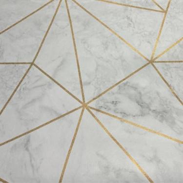Imagem de Papel de Parede Efeito Gesso 3D Geométrico Lavável Adesivo Autocolante À Prova D'Água Impermeável (QUERO 5M X 45CM,MÁR GEOMÉ BRA)