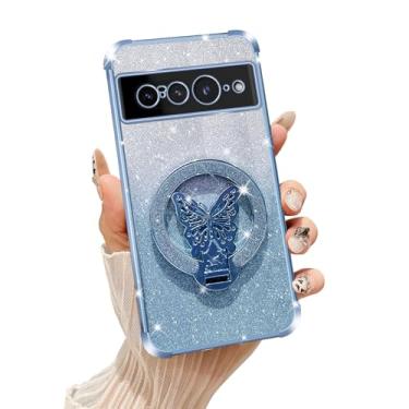 Imagem de Tesazxcn Capa para Google Pixel 7 Pro com suporte [compatível com Mag Safe], capa de celular para Google Pixel 7 Pro com alça de pulso à prova de choque, capa protetora com suporte para mulheres e