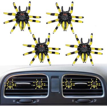 Imagem de 4 peças de clipe de ventilação de purificadores de ar de carro aranha, clipe de acabamento de ventilação de ar do painel de carro aranha engraçado, clipe de ventilação difusor de ar condicionado