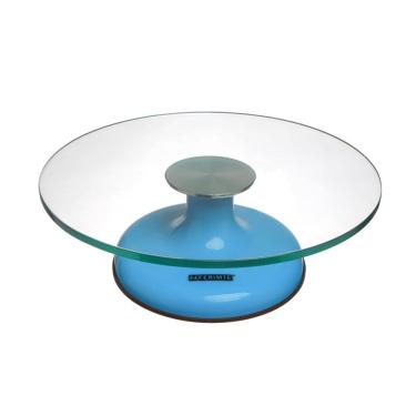 Imagem de Bailarina Giratória de Vidro C/ Base Antiderrapante e Duplo Rolamento 30cm Azul